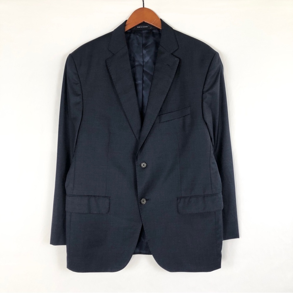 Cremieux Loro Piana Wool‎ Blazer Navy Blue Single Breasted Size 42S Denver CT